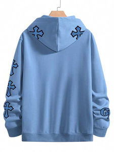 Sudadera con capucha de algodón 100% Premium personalizada para hombre, jersey de entrenamiento de invierno de peso pesado con estampado DTF, forro polar de poliéster, diseño liso - Product Image 5