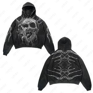 เสื้อฮู้ดมีซิปไซส์ใหญ่พิเศษสำหรับผู้ชายผ้าฝ้าย100% ซักได้กรดพิมพ์ลาย DTG - Product Image 5