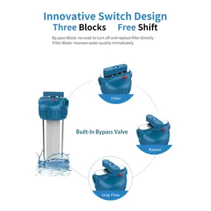 ICEGALAX Boîtier de filtre à eau transparent italien en PET de 10 pouces, filtres à eau potable manuels pour la maison, l'extérieur, les camping-cars et les voitures - Product Image 5