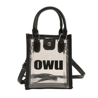 Sac fourre-tout en gelée de style européen, grand sac de plage et sac à bandoulière transparent, mini sac carré personnalisable