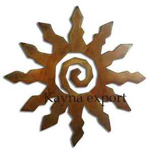 Arte de Pared Colgante de Hierro con Diseño de Sol Único, Decoración de Oficina en Casa con Acabado en Cobre - Product Image 2