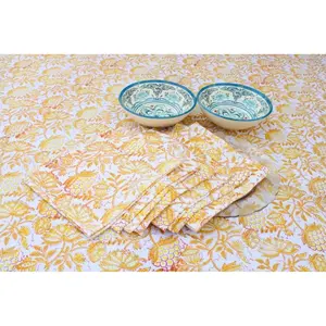 Toalha de mesa com estampa de flor, capa para mesa de casamento, decoração retangular, toalha de mesa com 6 guardanapos