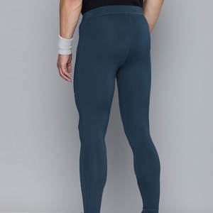 OEM de fábrica Leggings de gimnasio para hombres Liso Negro Deportes Yoga Entrenamiento Desgaste Compresión Fit Leggings de algodón - Product Image 3