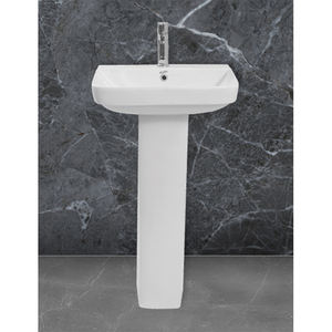 Best Buy Céramique Sanitaire Lavabo Main Évier Piédestal Forme Ovale Monotrou pour Usage Commercial Quantité en vrac Standard - Product Image 1