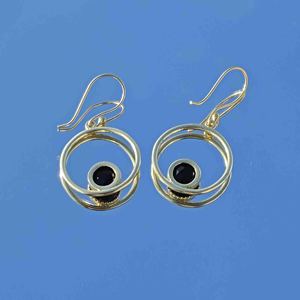 ต่างหูพลอยสีดำนิลสีดำต่างหูแฮนด์เมดชุบทอง18K ต่างหูแบบตะขอดีไซน์ใหม่ต่างหูตุ้งติ้งสำหรับผู้หญิงสินค้าของขวัญ - Product Image 6