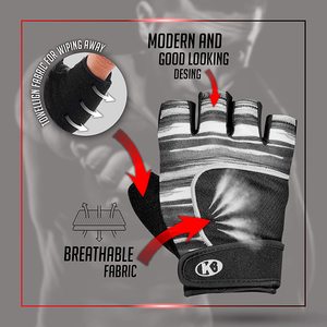 ถุงมือนีโอพรีนบุนวมครึ่งนิ้วสำหรับทั้งชายและหญิงถุงมือออกกำลังกายยิมกีฬาสำหรับยกน้ำหนัก - Product Image 4
