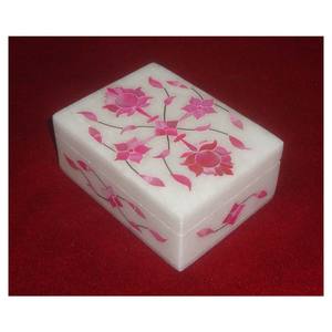 Caja Rectangular con Incrustaciones de Mármol Makrana de Nuevo Diseño, con Artesanía India, para Decoración del Hogar y Regalos - Product Image 1