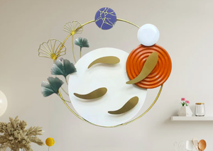 Décoration murale en métal poisson coloré design moderne 52x52x2cm édition de Noël - Product Image 3