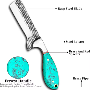 PRESTIGE BLADES Damascus Handmade Fixed Blade Drop Point Industrial Grade Hunting <b>Knife</b> Bull Cutter OEM Custom Color Belt <b>Sheath</b> - Product Image 5