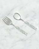 Lujoso Servidor de ensalada de acero inoxidable con asa de cuentas para vajilla de cocina hogar Hotel y restaurante Cocina Artículos para el hogar - Product Image 6