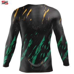 Camiseta unisex de compresión de secado rápido para gimnasio, capa base de entrenamiento atlético deportivo debajo de la camisa, tela de punto con patrón impreso - Product Image 2