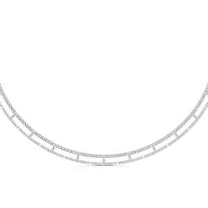 Collar de diamantes de la India | Elegante collar de doble línea de plata esterlina 925 para Mujer | Regalo De San Valentín para ella 2025 - Product Image 2