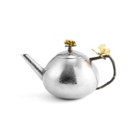 Organisateur polyvalent élégant de cafetière en cuivre gravé de conception de qualité supérieure idéal pour servir du café, du thé et des boissons de l'Inde