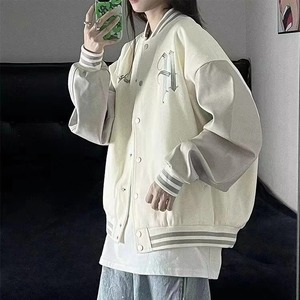 Haute qualité PU Varsity vestes pour hommes femmes collège Baseball uniforme à la mode broderie surdimensionné col rond pour l'hiver - Product Image 4