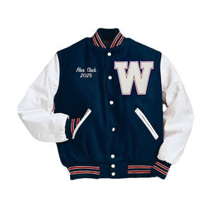 Blouson Bomber en Satin 100% Polyester Personnalisé, Coupe Slim, Style Baseball Letterman Cowboy, Tendance, Pour Hommes et Femmes, Vêtement Urbain - Product Image 1