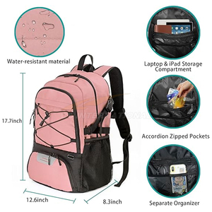 Mochila de baloncesto con soporte de bola separado, compartimento para zapatos, bolsillo de hidratación para hombres, mujeres y entrenamiento deportivo - Product Image 3