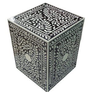 Tabouret Offre Spéciale en MDF avec incrustation d'os Vente en gros Incrustation d'os Moderne de bonne qualité Tabouret cubique de salon Pour Chambre Jardin Hall - Product Image 6