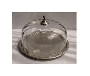 Latest Design Tableware Cake Server With Lid Round Shape Wood <b>Dessert</b> Dates Server With Glass Lid And Marble Knob - Product Image 4