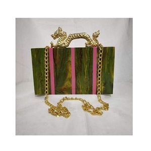 กระเป๋าปาร์ตี้สะพายข้างสำหรับผู้หญิงกระเป๋าคลัทช์ไม้และเรซิ่นสำหรับงานแต่งงานกระเป๋าคลัทช์สำหรับผู้หญิงจากอินเดีย - Product Image 4