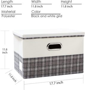 Linen Fabric Foldable <b>Storage</b> Boxes Organizer Containers <b>Baskets</b> Cube with Cover for Home Bedroom Closet Office Nursery OEM - Product Image 3