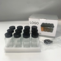 Logo personnalisé 12pcs 4oz pots à épices en verre transparent avec couvercle en plastique de bambou ensemble de conteneurs vides pour assaisonnement de cuisine outils pour herbes et épices