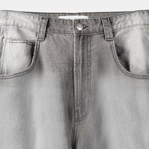 Jeans baggy mode avec jambe large et jean baggy en tissu de haute qualité avec jambe droite et conception de taille réglable - Product Image 5