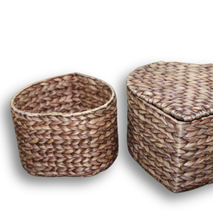 Ensemble de 2 boîtes de rangement en jacinthe d'eau en forme de cœur, couleur et taille personnalisables, écologiques, faites à la main, décoration d'intérieur, cadeau - Product Image 6