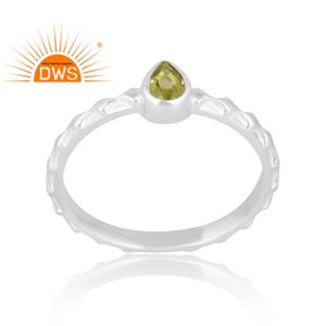 Anillo de piedras preciosas de peridoto Natural de plata de ley de diseño caliente, joyería personalizada para mujer, regalo para ella - Product Image 1
