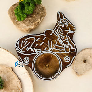 Oferta de Moda Inteligente: Portavelas de Madera Ecológico Hecho a Mano con Forma de Elefante, Impresión en 2 Colores (Sin Vela Tealight) - Product Image 2