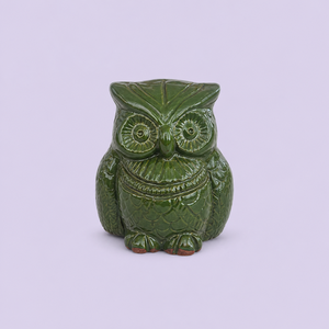 Estatua de Búho de Cerámica Blanca Rústica - Product Image 2