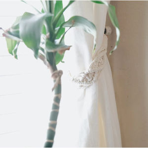 Accesorios para el hogar Decoración blanca tejida a mano interior y exterior café restaurante cortina Tieback titular en la India calidad estándar - Product Image 6