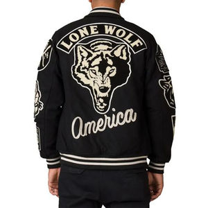 Vestes universitaires personnalisées de haute qualité en gros pour hommes Style baseball surdimensionné avec broderie et impression Fabricant OEM ODM - Product Image 2