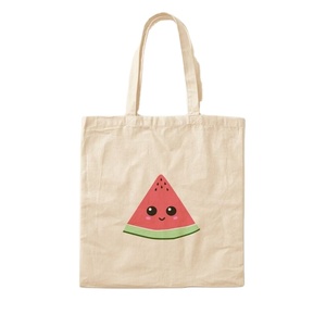 Sac à main en coton prêt pour la plage Sac fourre-tout en toile tropicale colorée avec écharpe de pastèque Style d'été décontracté pour dames - Product Image 3