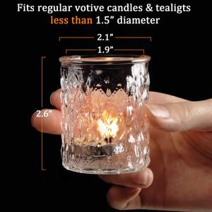 Clear Glass Candle Holder Bulk Pack Elegant Transparent Tealight & Votive Holders for Home & Events - Product Image 6