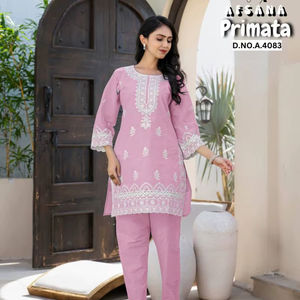 Afsana algodón chikankari bordado Co Ord Set Lakhnvi trabajo - Product Image 4