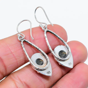 Copper Black <b>Turquoise</b> Gemstone 925 Sterling Silver Handmade Designer Drop Dangle <b>Earring</b> Wholesale Bulk Suppliers India - Product Image 4