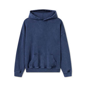 Pull-over en coton à manches longues pour hommes, sweat-shirts coupe ample à la mode vintage avec capuche avec poche kangourou - Product Image 6