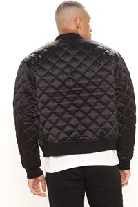 KY Hiver Matelassé Satin Polyester Haute Qualité Casual Satin Bomber Veste Personnalisé - Product Image 3