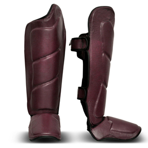 Wholesale Price PU Leather Boxing <b>Shin</b> Guards for Adults Unisex Lace-Up Closure Customizable Protective Gear - Product Image 3