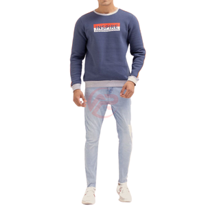 Sweat-shirt en molleton doublé 100 % coton biologique de qualité supérieure pour homme, grande taille, écologique, anti-plis, tricoté, motif uni - Product Image 3