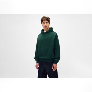 เสื้อสเวตเตอร์ผ้าฝ้ายมีฮู้ดโอเวอร์ไซส์สำหรับผู้ชายเสื้อผ้าแนวสตรีทแบบสวมหัวผ้ากรดซักได้ออกแบบโลโก้ได้ตามต้องการ - Product Image 1