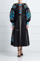 Robe longue élégante pour femmes Robe décontractée pour femmes OEM Wholesale Collection Ladies Ukrainian Embroidery Long Sleeve Dress for Women