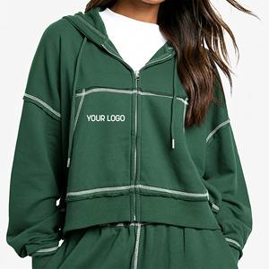 Sudaderas con Capucha para Mujer al por Mayor, Sudaderas Casuales de Invierno 100% Algodón, Estilo Urbano, Colores Lavados, Diseño Sólido - Product Image 1