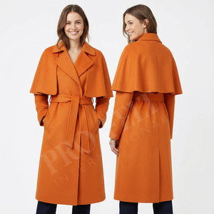 Manteau long en laine convertible grande taille, manteau d'hiver, design de cape amovible personnalisé, coupe ajustée, manteaux en laine et cachemire - Product Image 3