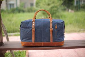 Sac de voyage en toile de cuir élégant polochon spacieux pour le week-end voyage de nuit affaires sac fourre-tout durable LCTB-0064 - Product Image 3