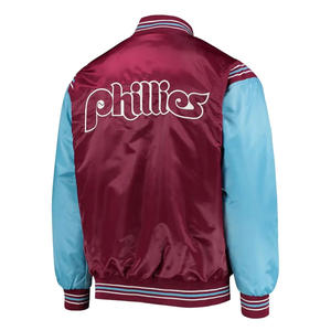 Veste en satin personnalisée de l'équipe de baseball américaine vintage de haute qualité College Letterman brodée Bomber Varsity Jacket - Product Image 6
