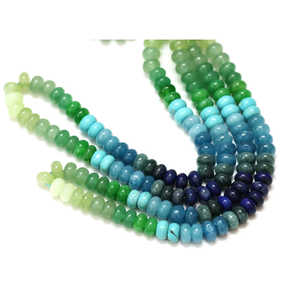 Hermosas Cuentas de Cuarzo Crisocola en Forma de Rondelle, Color Azul Verdoso, de 7 a 8 mm, Calidad AAA - Product Image 6