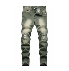 กางเกงยีนส์ผู้ชายทรงตรงเอวกลางสีสันหลากหลายแบบทำสีซีด ดีไซน์ใหม่ 100% ราคาถูก ผลิตในปากีสถาน ผ้าระบายอากาศได้ดี รับผลิตตามแบบ - Product Image 3