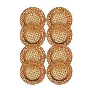 จานรองอาหารสานมือจากไม้ไผ่ลายดอกไม้สไตล์วินเทจ ขายดีที่สุด เหมาะสำหรับงานแต่งงานหรือใช้ในบ้าน - Product Image 2