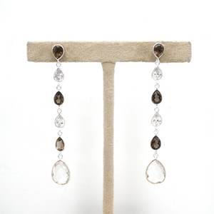 925เงินสเตอร์ลิงควอตซ์และคริสตัลต่างหูสตั๊ดธรรมชาติสำหรับงานแต่งงานหรือของขวัญเครื่องประดับที่สง่างามสำหรับผู้หญิง - Product Image 3